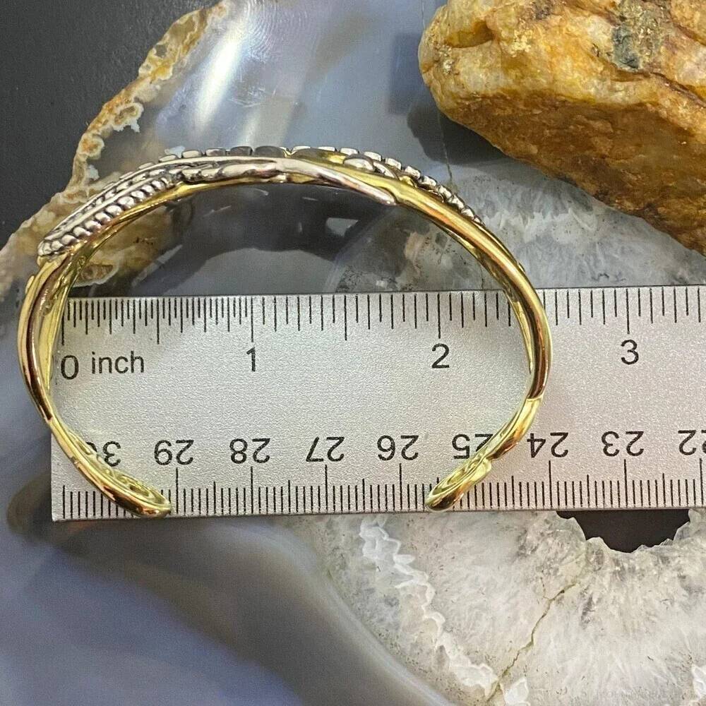 Carolyn Pollack Vintage Sterling Silver & Brass Floral Design Bracelet For Women